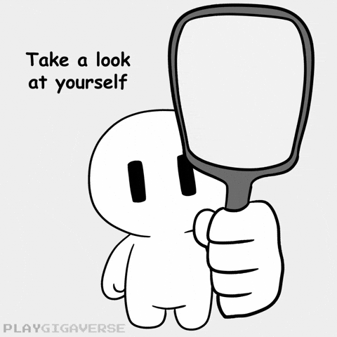 Look At Yourself Ok GIF by Playgigaverse