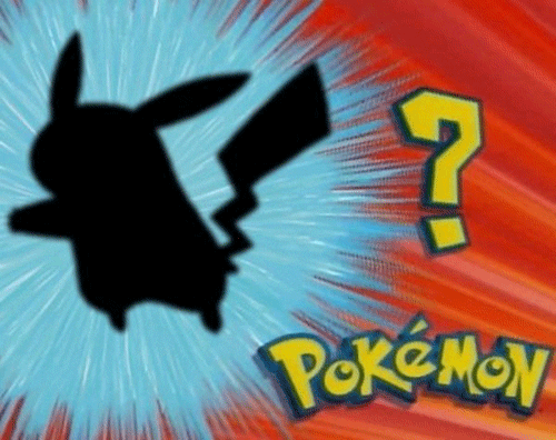 Gif of "Who's that pokemon?" from the Pokemon television show.