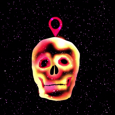 hellouniverse space skull mindful whaaaat GIF
