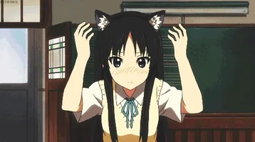 anime moustache anime boy cat ears excuse GIF
