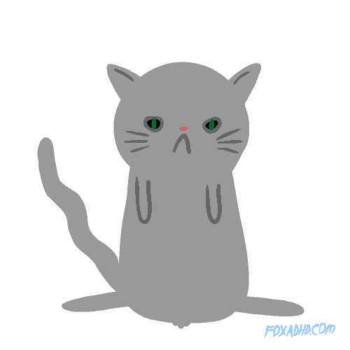 grey animated cat