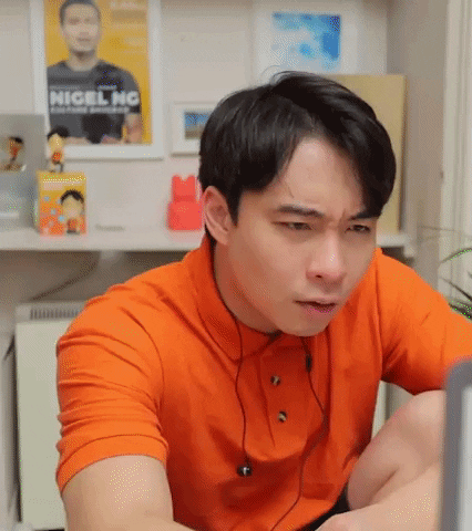 Celebrity gif. Nigel Ng as Uncle Roger leans in and squints at a screen. He pulls back looking utterly confused as we cut in closer on his face. He says, "Wait what?" 