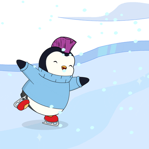 Happy Ice Skating GIF by Pudgy Penguins