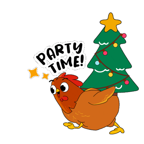 Christmas Chicken Sticker by Chew's Egg