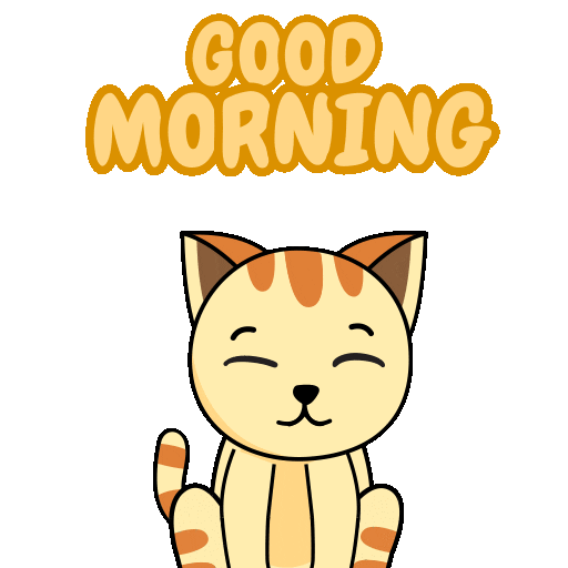 Happy Good Morning Sticker by Good Morning Cat & friends