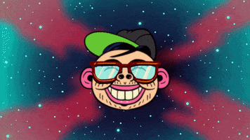 ianlaser animation space laughing infinite GIF