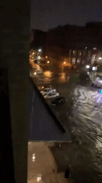 Cars Damaged as Flooding Hits Streets of Omaha