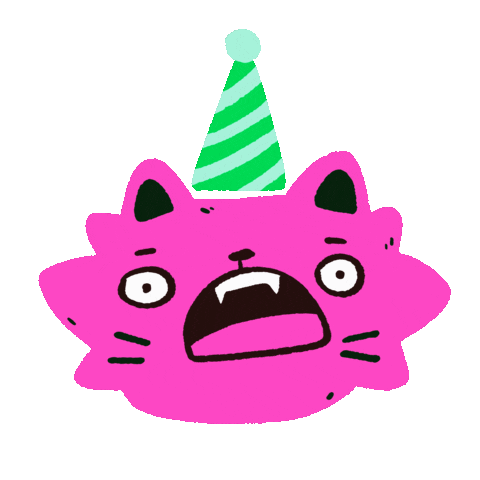Happy Birthday Cat Sticker