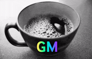 Gm Coffee Black White GIF