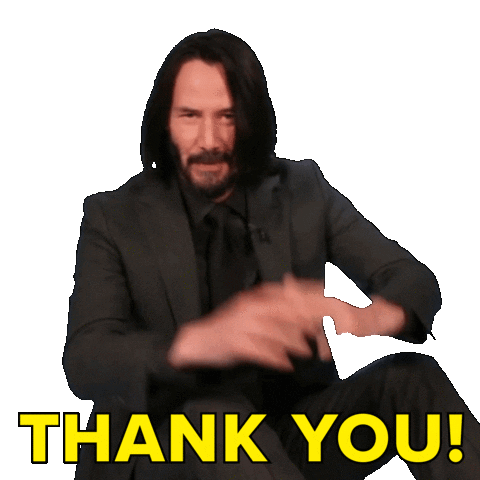 Keanu Reeves Thank You Sticker by BuzzFeed