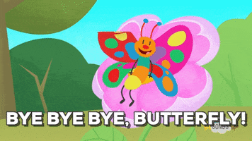 butterfly goodbye GIF by Super Simple