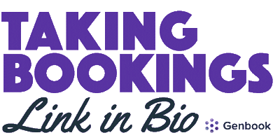 Link In Bio Online Booking Sticker by Genbook