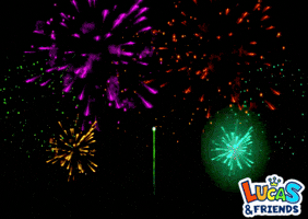 Celebrating Happy New Year GIF by Lucas and Friends by RV AppStudios