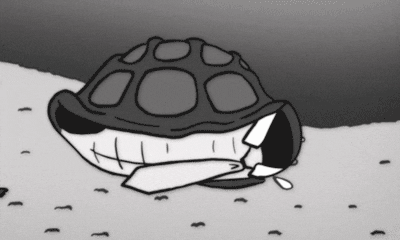 black and white cartoon turtle shell