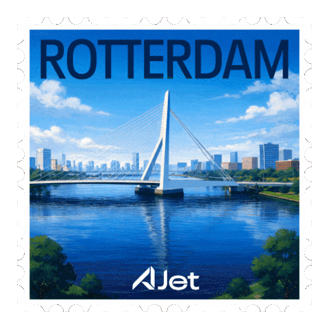 Erasmus Bridge Europe Sticker by AJet