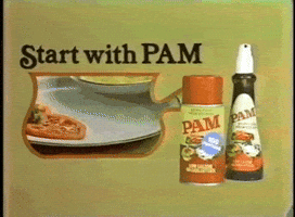 cooking spray 80s GIF