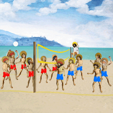 beach volleyball art GIF by Scorpion Dagger