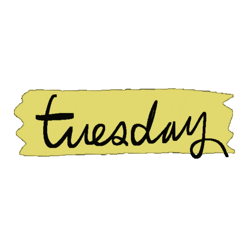 Tuesday White Text Sticker