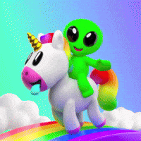 unicorn puking rainbow gif