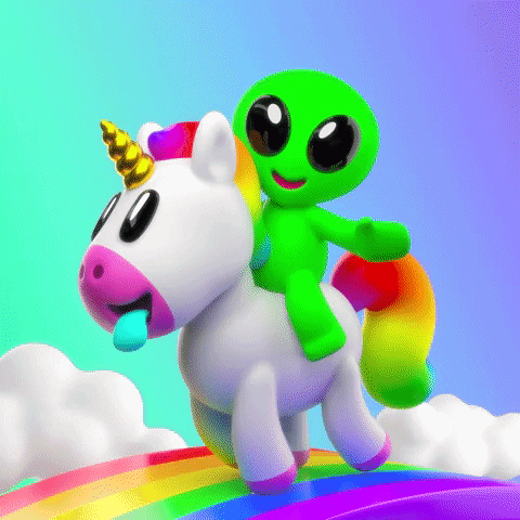 Happy Rainbow GIF by DOMCAKE