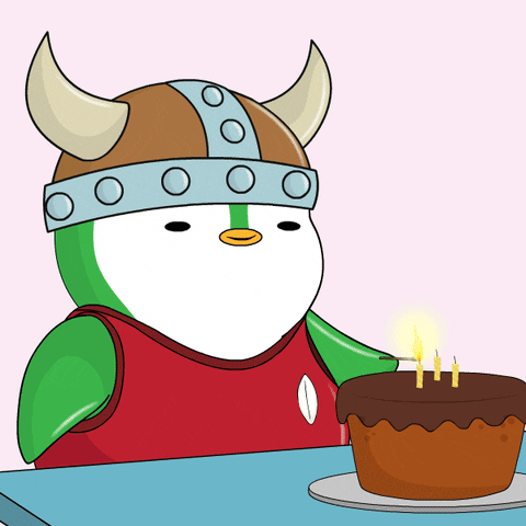 Birthday Cake Burn GIF by Pudgy Penguins