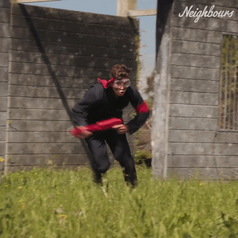 Paintball Neighbours Tv GIF by Neighbours (Official TV Show account)