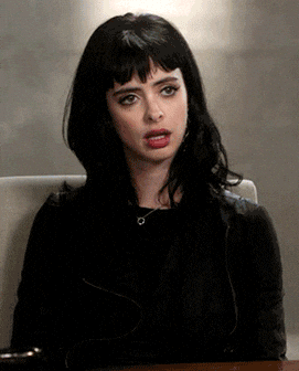 TV gif. In a scene from Don't Trust the B in Apartment 23, Krysten Ritter as Chloe gives us the mother of all eye rolls and lets her head droop.