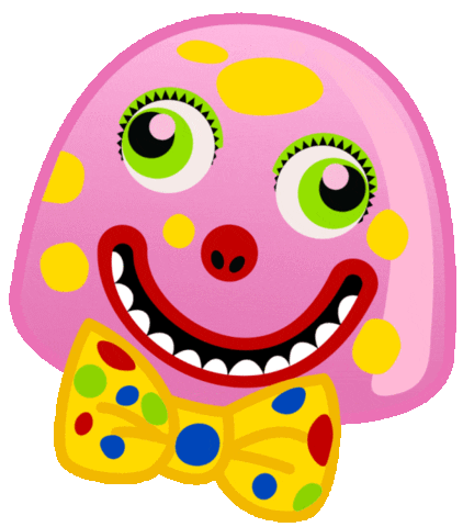 Mr Blobby Pink Sticker by Joe Brown