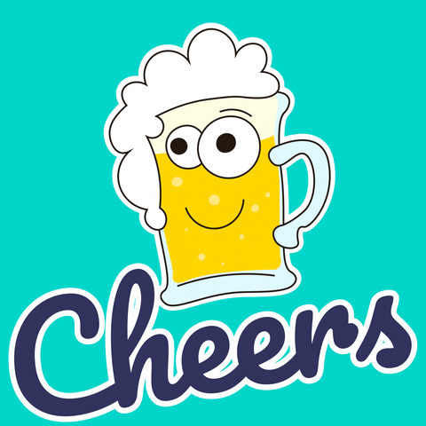 romanbangbang happy drink beer cheers GIF