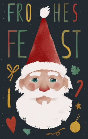 Merry Christmas Santa GIF by Friederike Olsson - Illustration