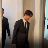 RM walks out of the press conference.