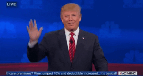  wave donald trump thumbs up republican debate gopdebate1028 GIF