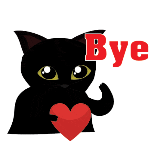 Black Cat Love Sticker For Ios & Android | Giphy