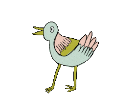 Chicken Dance Cute Bird Sticker by Heather Buchanan