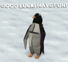 penguin good luck GIF
