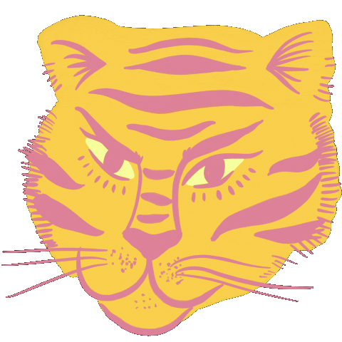 Big Cat Pink Sticker by Millie Amber