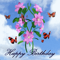 Birthday Flowers Clematis GIF
