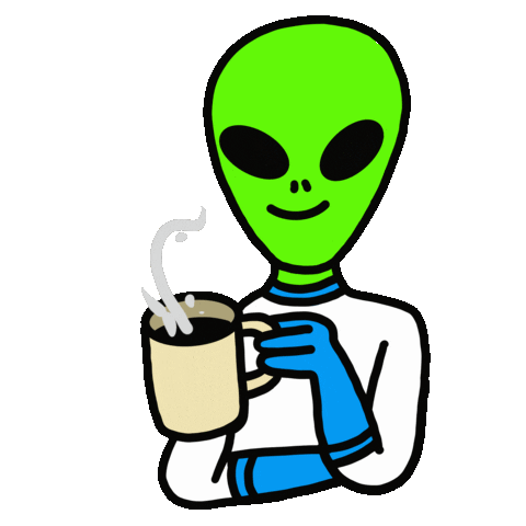 Area 51 Coffee Sticker by Darién Sánchez