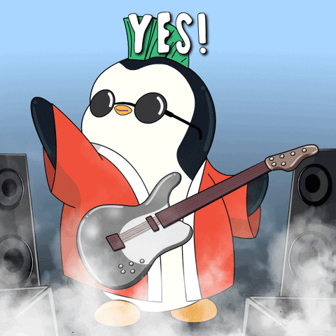 Rock And Roll Yes GIF by Pudgy Penguins