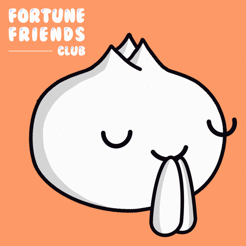 FortuneFriends_ happy food character asian GIF