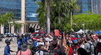 Miami Police Corral Crowd Awaiting Trump Arraignment