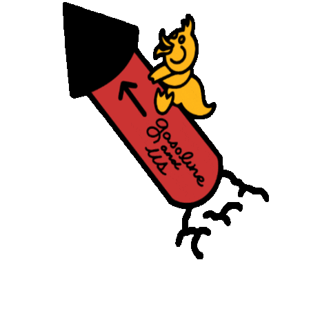 Fun Rocket Sticker by GasolineAndUs.com