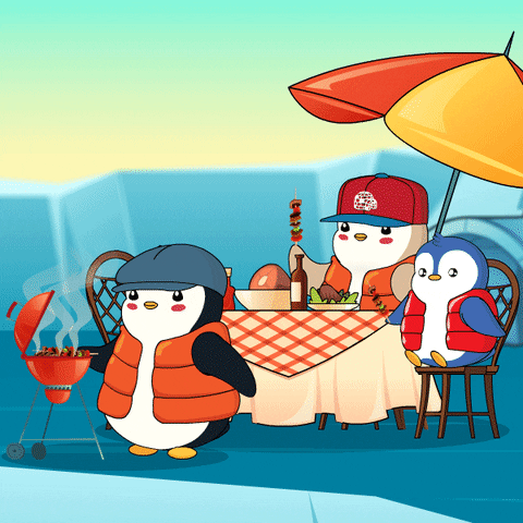 Grilling Euro Trip GIF by Pudgy Penguins