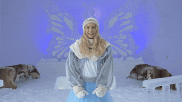 Hunderfossen happy excited ice princess GIF