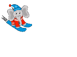 Elephant Skiing Sticker by Helena Beermeister