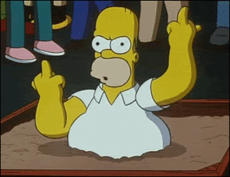 Homer Simpson Middle Finger GIF - Find & Share on GIPHY