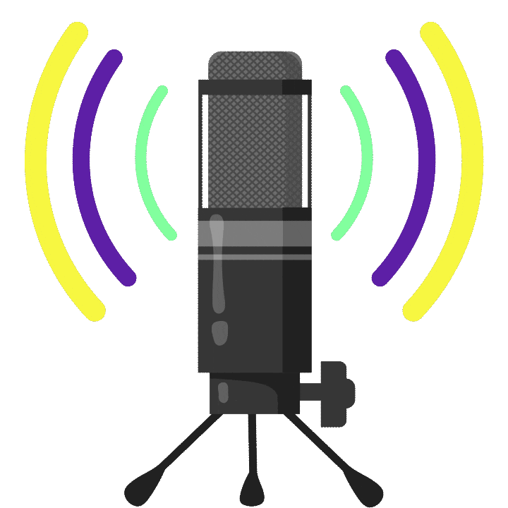 podopolo podcast mic microphone soundwave Sticker