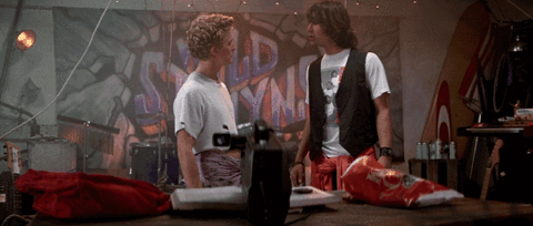 Image result for Bill and Ted excellent gif