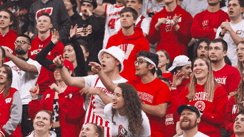 Happy College Basketball GIF by Wisconsin Badgers