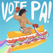 Rocky riding a sub Vote PA!